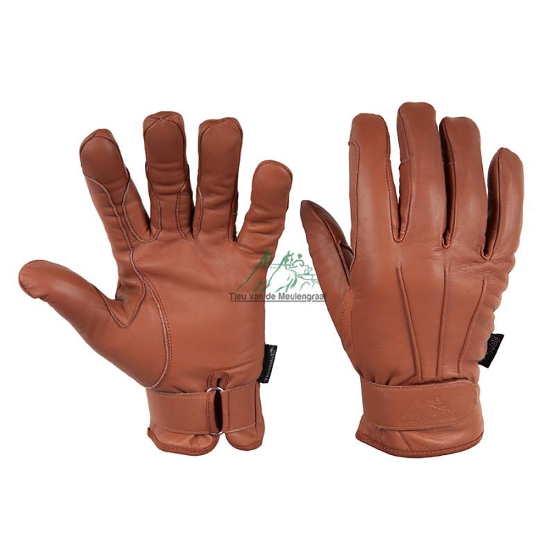 Braune Leder-Deluxe-Winterhandschuhe gepolstert