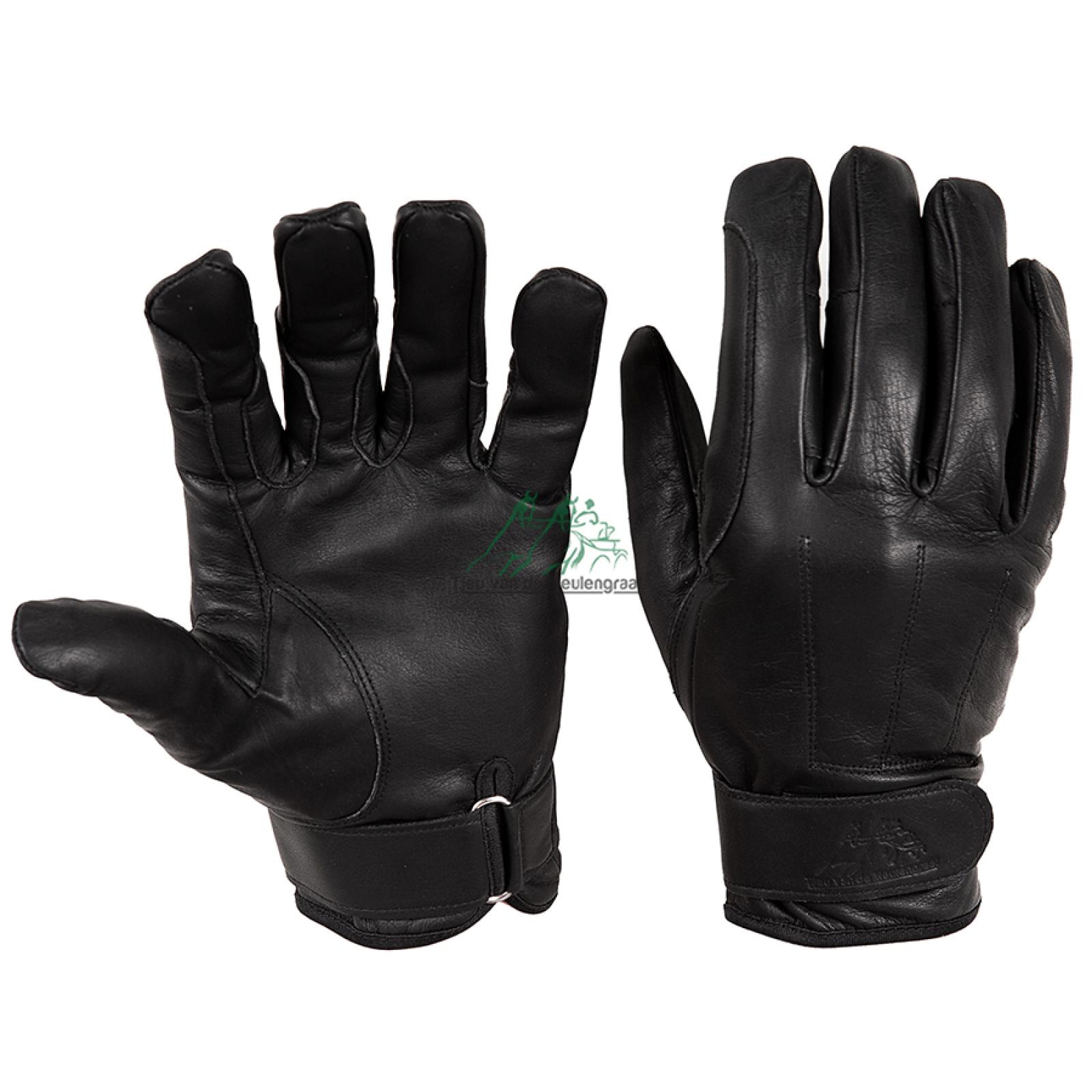 Zwart lederen deluxe handschoenen