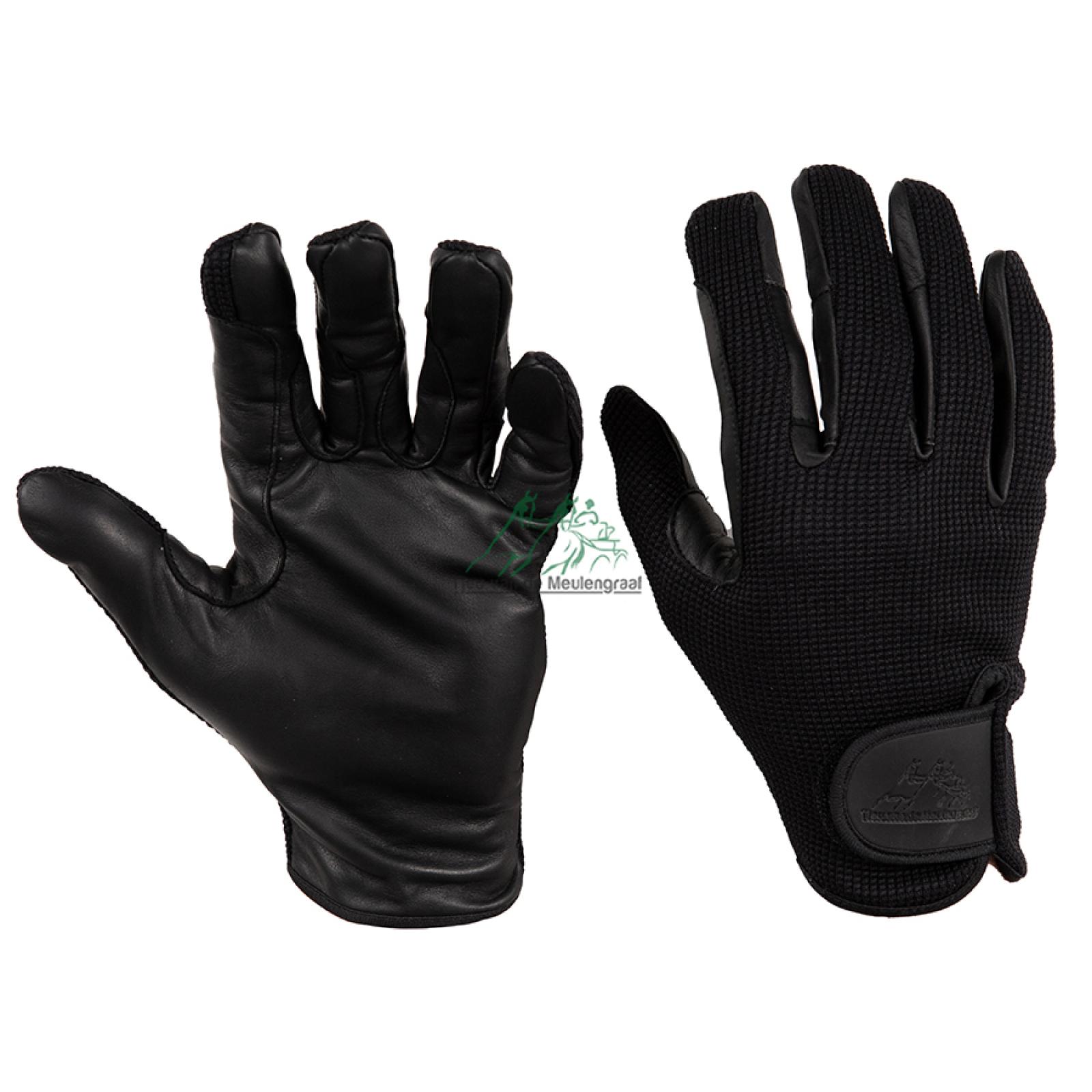 Zwart lederen performance handschoenen