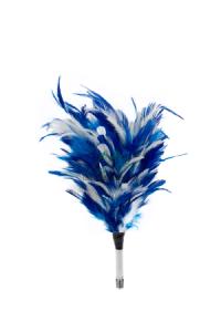Luxe veerpluim blauw/wit - Afbeelding 2