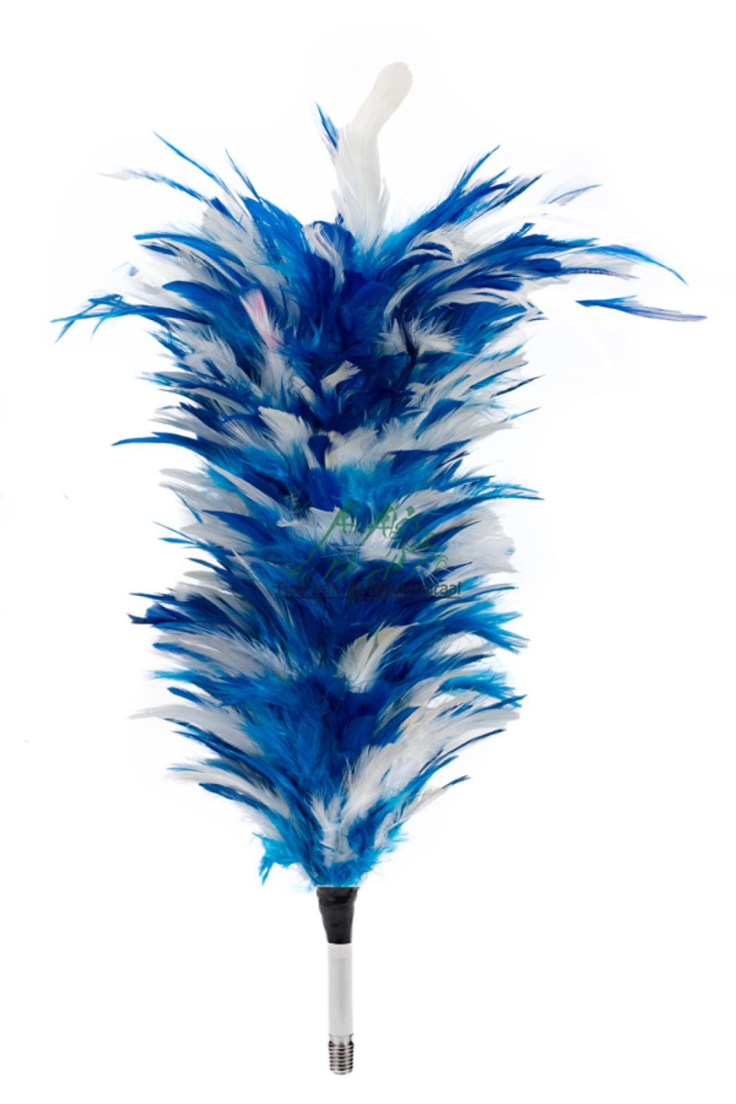 Luxe veerpluim blauw/wit