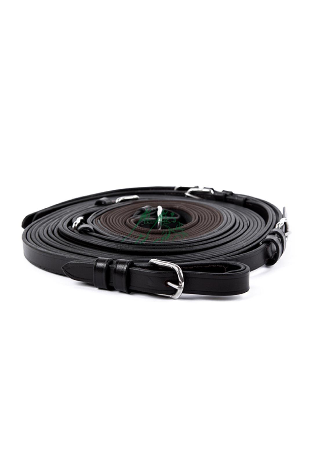 Bruin lederen tweespan anti-slip leidsels