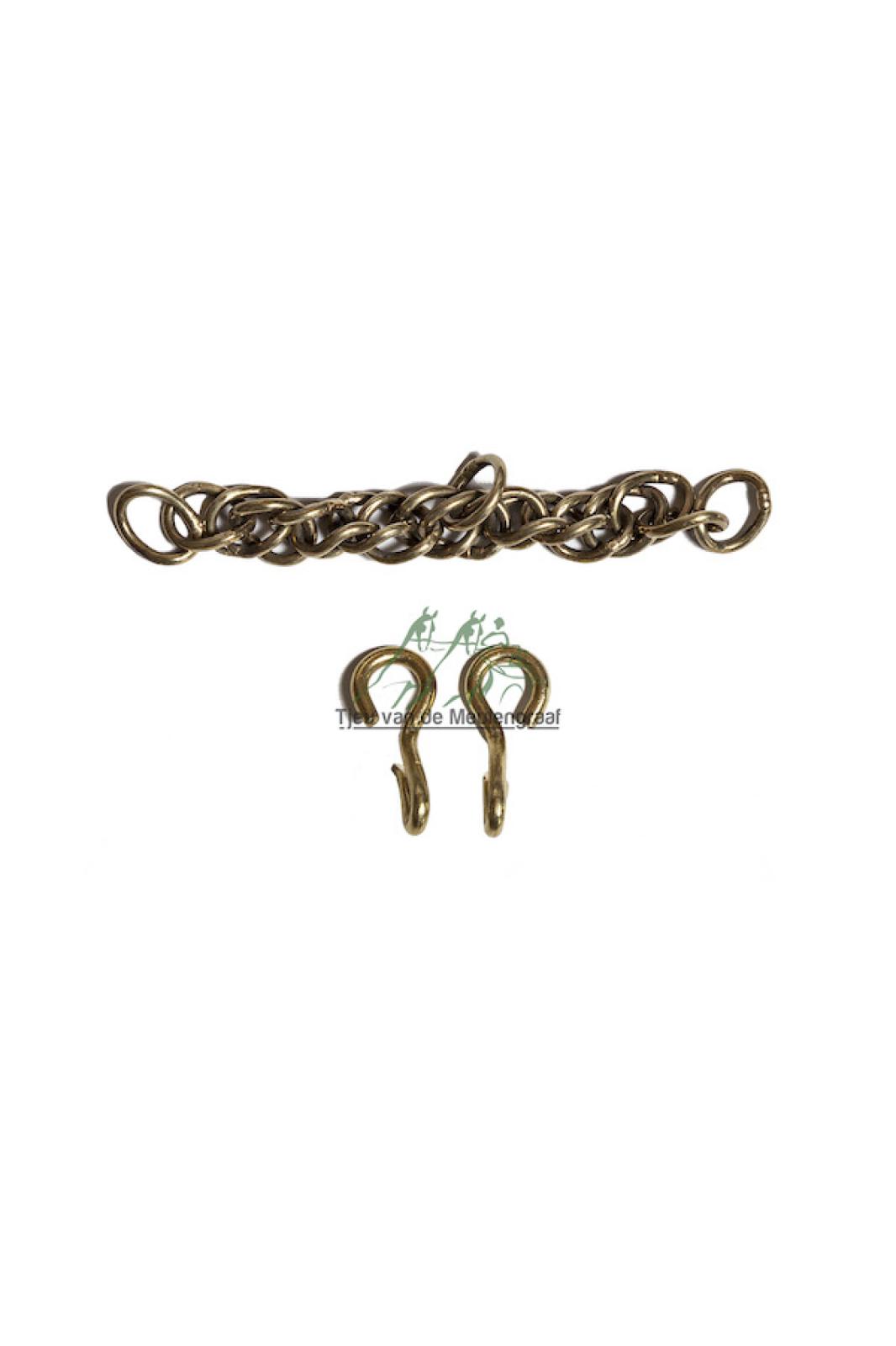 Dubbele koperen kinketting met haken